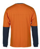Orange / Navy - Alternate - 6HVTN - JB's HV L/S CREW NECK COTTON T-SHIRT