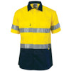 3887 - HiVis Cool-Breeze Cotton Shirt with 3M 8906 R/Tape - Short sleeve - Yellow-Navy