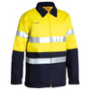 Yellow / Navy - Front - BK6710T - 2 Tone Hi Vis Drill Jacket 3M Reflective Tape - Bisley Workwear