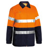 Orange / Navy - Front - BK6710T - 2 Tone Hi Vis Drill Jacket 3M Reflective Tape - Bisley Workwear