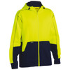 Yellow / Navy - Front - BK6819 - Hi Vis Two Tone Fleece Hoodie - Bisley Workwear