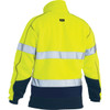 Yellow / Navy - Back - BK6989T - Taped Hi Vis 1/4 Zip Fleece Pullover - Bisley Workwear