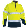 BK6989T - Taped Hi Vis Two Tone Fleece Pullover - Yellow-Navy