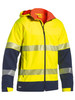 Yellow / Navy - Front - BJ6934T - Taped Hi Vis Ripstop Bonded Fleece Jacket 