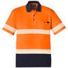 ZH535 - Unisex Hi Vis Segmented S/S Polo - Hoop Taped - Orange Navy