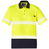 ZH535 - Unisex Hi Vis Segmented S/S Polo - Hoop Taped - Yellow Navy