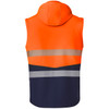Orange / Navy - Back Vest - ZJ453 - Unisex 2 in 1 Stretch Softshell Taped Jacket - Syzmik