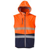 Orange / Navy - Front Vest - ZJ453 - Unisex 2 in 1 Stretch Softshell Taped Jacket - Syzmik