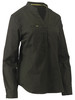 Olive - Front - BLC6063 - Women's Stretch V-Neck Closed Front Shirt