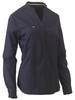 Navy - Front - BLC6063 - Women's Stretch V-Neck Closed Front Shirt