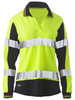 Yellow / Navy - Front - BKL6225T - Women's Taped Two Tone Hi Vis V-Neck Polo