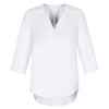 WHITE - S015LT - Lily Ladies Longline Blouse