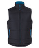 Black / Aqua - Front - 3ACV - JB's Puffer Contrast Vest -2Xs