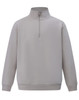 A light grey half-zip collar polar fleece jumper featuring long sleeves and a simple design.