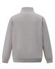 A polar fleece jumper in a light grey shade with a half zip collar and long sleeves. Features a logo on the back.