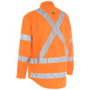 BS6166XT - Taped X Back Cool Lightweight Hi Vis Drill Shirt - Rail Orange - Back