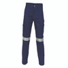 Navy - Front - 3319 - Cttn Drill Cargo Pants R/Tape