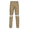 Khaki - Front - 3319 - Cttn Drill Cargo Pants R/Tape