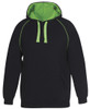 Black / Pea Green - Front - 3CFH - JB's Contrast Fleecy Hoodie -S