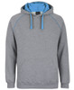 13% Marle / Aqua - Front - 3CFH - JB's Contrast Fleecy Hoodie -S