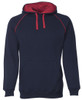 Navy / Red - Front - 3CFH - JB's Contrast Fleecy Hoodie -S