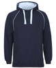 Navy / Sky Blue - Front - 3CFH - JB's Contrast Fleecy Hoodie -S