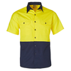 Yellow-Navy - SW57 Short Sleeve Safety Shirt