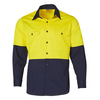 Yellow-Navy - SW58 Long Sleeve Safety Shirt