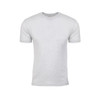A light grey men's tri-blend crew t-shirt with short sleeves and a logo.