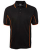 Black / Orange - Front - 7PIP - Podium S/S Piping Polo -2Xs