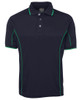 Navy / Green - Front - 7PIP - Podium S/S Piping Polo -2Xs