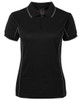 Black / Grey - Front - 7LPI - Podium Ladies Piping Polo -08