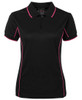 Black / Pink - Front - 7LPI - Podium Ladies Piping Polo -08