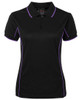 Black / Purple - Front - 7LPI - Podium Ladies Piping Polo -08
