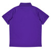 A purple polo shirt featuring a collar and short sleeves, with no visible logos or branding.