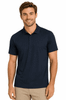 A navy blue polo shirt for men, featuring a collar and short sleeves, with a small logo on the chest.