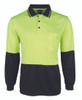 Lime / Black - Front - 6HJNL - JB's HV 4602.1 L/S Jacquard Polo