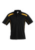 Black/Gold - P244MS - Mens United Short Sleeve Polo - Biz Collection