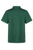 A green polo shirt with a collar, featuring a logo. The shirt has short sleeves and a smooth texture.