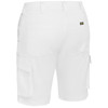 White - Back - BSHC1008 - Mens Stretch Cotton Cargo Short - Bisley Workwear