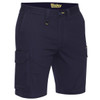 Navy - Front - BSHC1008 - Mens Stretch Cotton Cargo Short - Bisley Workwear