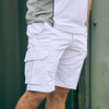 White - Model - BSHC1008 - Mens Stretch Cotton Cargo Short - Bisley Workwear