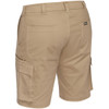 Khaki - Back - BSHC1008 - Mens Stretch Cotton Cargo Short - Bisley Workwear