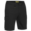 Black - Front - BSHC1008 - Mens Stretch Cotton Cargo Short - Bisley Workwear