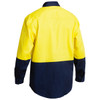 Yellow / Navy - Back - BS6267 - Hi Vis Drill Shirt - 2 Tone Long Sleeve - Bisley Workwear