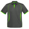 Grey / Fluoro Lime - Front - P405MS - Mens Razor Polo - Biz Collection