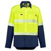 Yellow-Navy - ZW470 Mens Hi Vis Outdoor Segmented Tape L/S Shirt - SYZMIK Yellow-Navy - ZW470 Mens Hi Vis Outdoor Segmented Tape L/S Shirt - SYZMIK