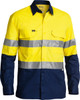 Yellow / Navy - Front - BS6415T - 3M Taped Hi Vis X AIRFLOW Ripstop Shirt - Bisley Workwear