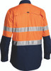 Orange / Navy - Back - BS6415T - 3M Taped Hi Vis X AIRFLOW Ripstop Shirt - Bisley Workwear
