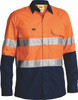 Orange / Navy - Front - BS6415T - 3M Taped Hi Vis X AIRFLOW Ripstop Shirt - Bisley Workwear